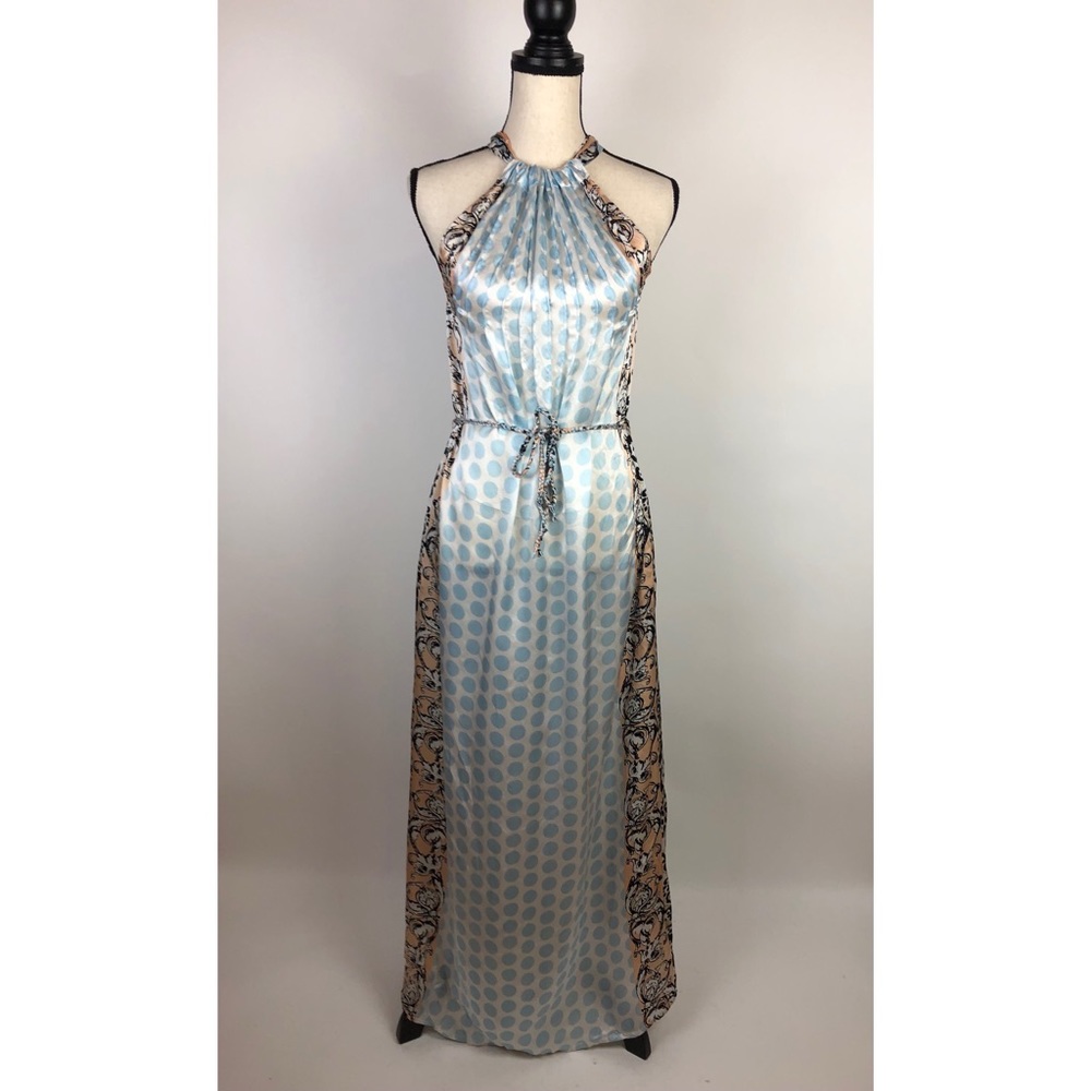 Lola Australia Dot Silk Halter Maxi Dress Dress M